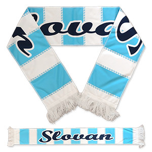 Bielo-belasý tlačený šál Slovan