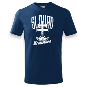 Modré tričko Slovan Bratislava dvojkríž