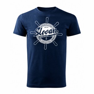 Modré detské námornícke tričko Slovan - kormidlo