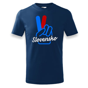 Slovakia modré detské tričko ruka