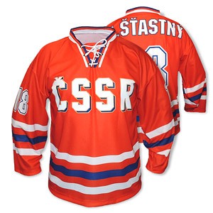 Retro dres ČSSR červený nápis 4XL+