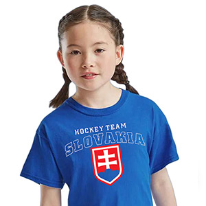 Blue t-shirt Hockey team Slovakia for kids